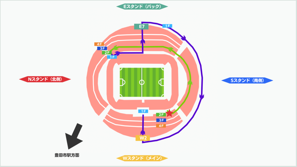 豊田スタジアム観戦時の電車乗継アクセスを快適に 座席の見え方などを含めた基本的情報 名古屋グランパスエイト ２０２２ スタジアム観戦ガイド